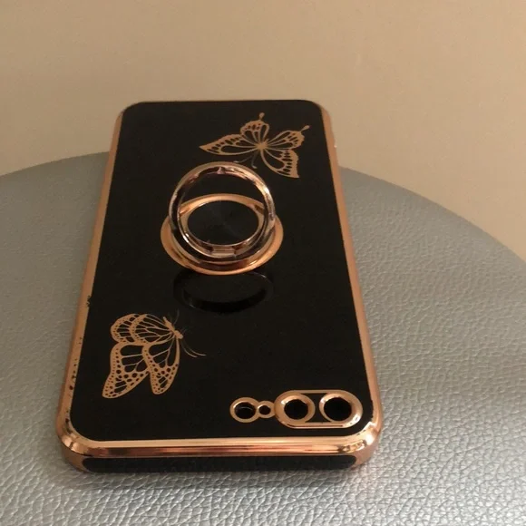 iPhone 7/8Plus Phone Case, Ring Holder, Butterfly, Black - Picture 10 of 10